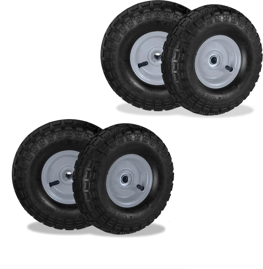 Roues de camion à bagages anti-crevaison avec 4 jantes acier de rechange