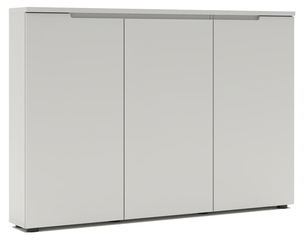 Flur Schuhschrank mit 145 cm Breite in Grau, 3 Türen mit Softclose - BREDA-36