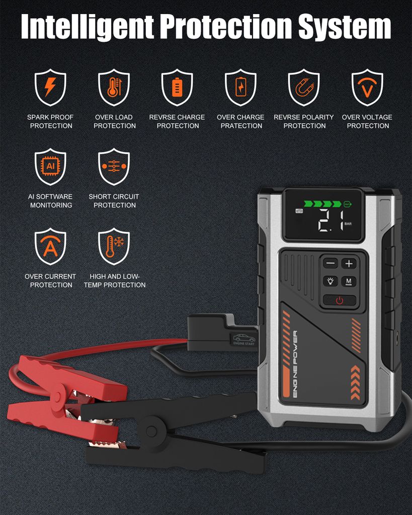 5v1 Power Bank Jump startér Startovací zařízení 150PSI Obrázek produktu 2