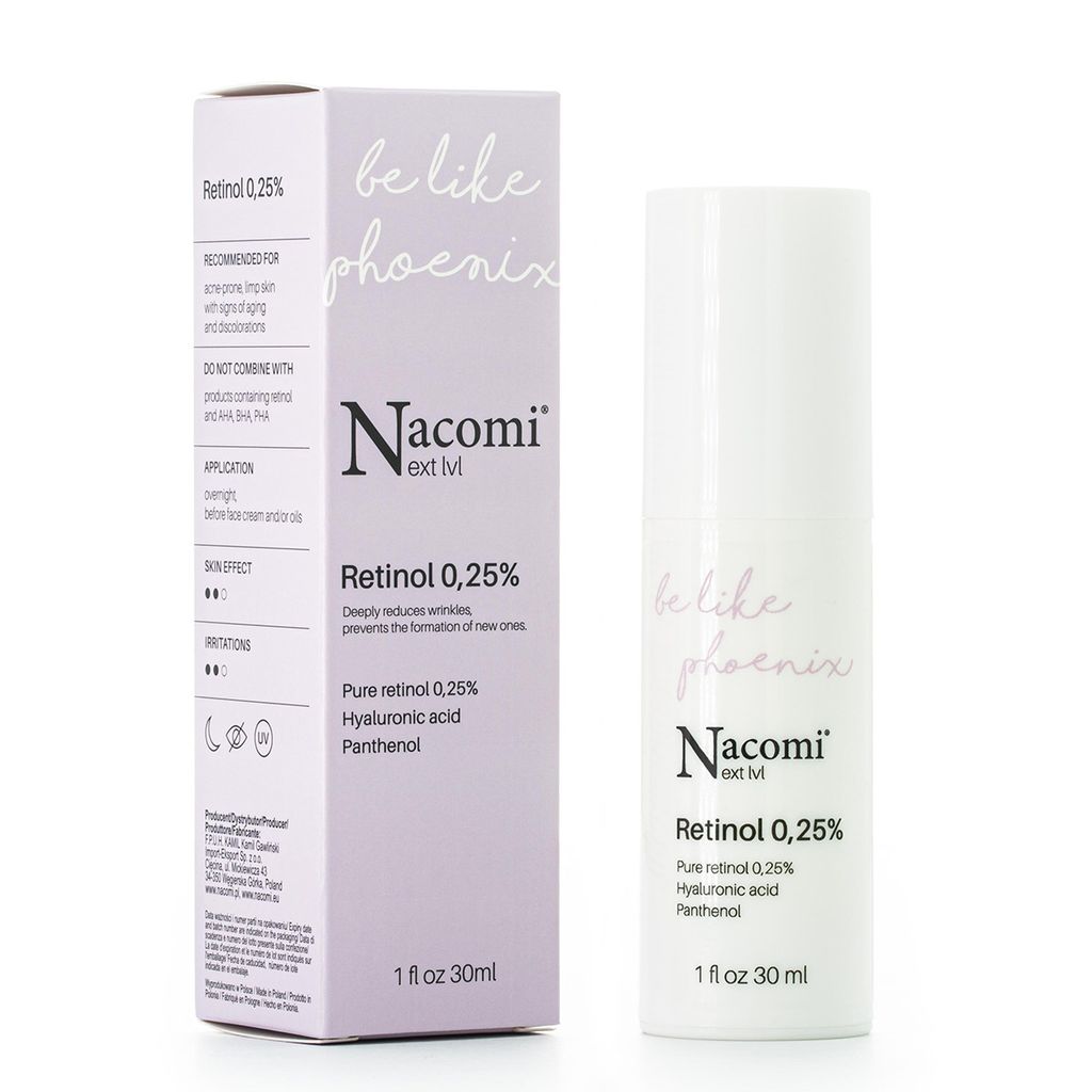Nacomi Next Level Retinol-Serum 0,25% - Hautverjüngendes Elixier, 30 ml