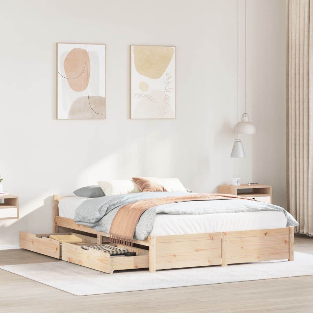 Maison Exclusive - Massivholzbett ohne Matratze 140x190 cm Kiefernholz