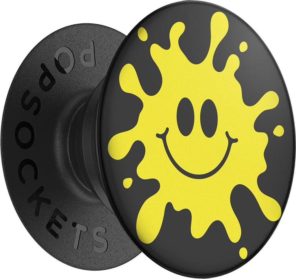 PopSockets, PopGrip Splat für Smartphones, Schwarz / Gelb