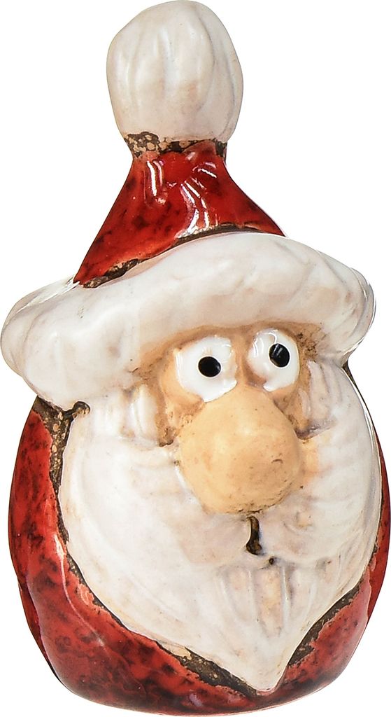 Keramik Weihnachtsmann Figuren Set, Rot, 7cm, 6 Stk – Festliche Deko Weihnachtsdeko Geschenke, 6 Stück