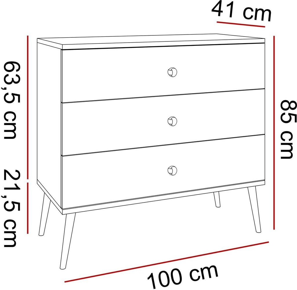 Kommode Mit 4 Schubladen – Modernes Sideboard In Zement-Optik, 57x75x35 Cm, Von Skraut Home