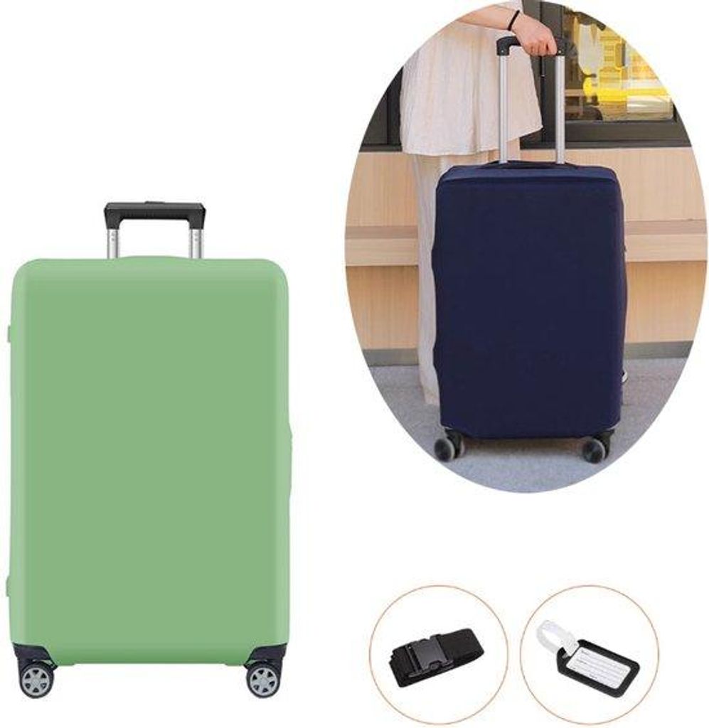Reis Kofferbeschermhoes - Elastische Kofferhoes Met Rits - Wasbare Bagagehoes - Beschermhoes voor Reis Koffer - 70-73cm - Turkoois