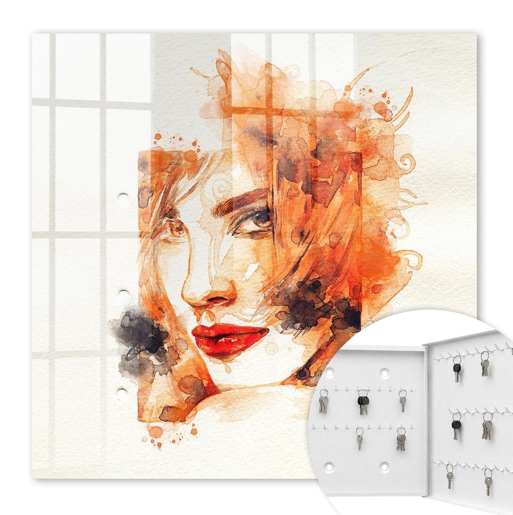 Metall Schlüsselkasten 30 x 30 cm - weißer Schlüsselschrank zur Wandmontage - wandhängende Schlüsselbox mit Tür - rechts öffnend - Schlüsse...