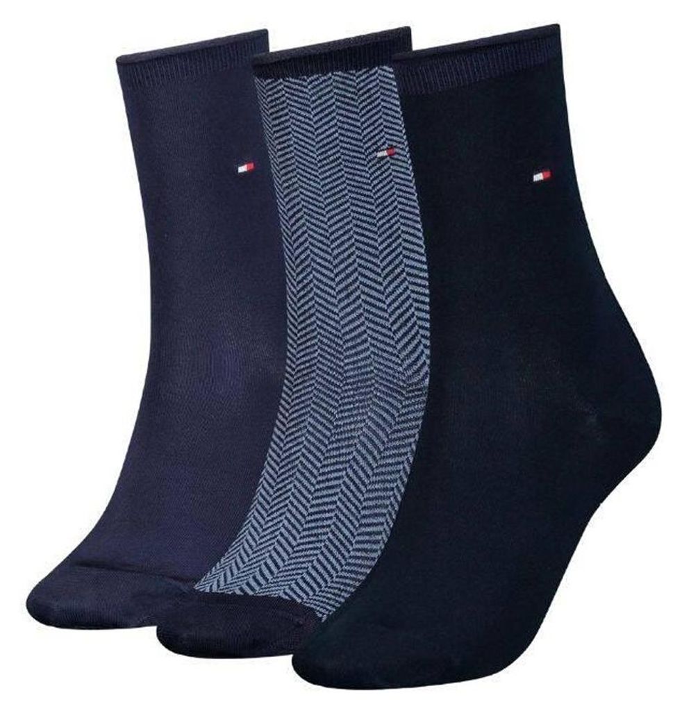 Tommy Hilfiger - Socken für Damen (3er-Pack) NA982 (35 EU - 38 EU) (Marine/Blau)