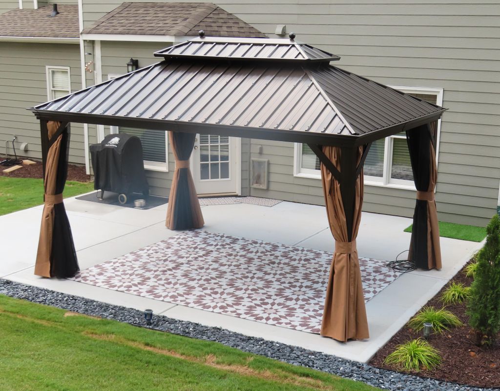 PURPLE LEAF Hardtop Pavillon 3x4.25m wasserdicht winterfest und stabil für den Garten,Bronze