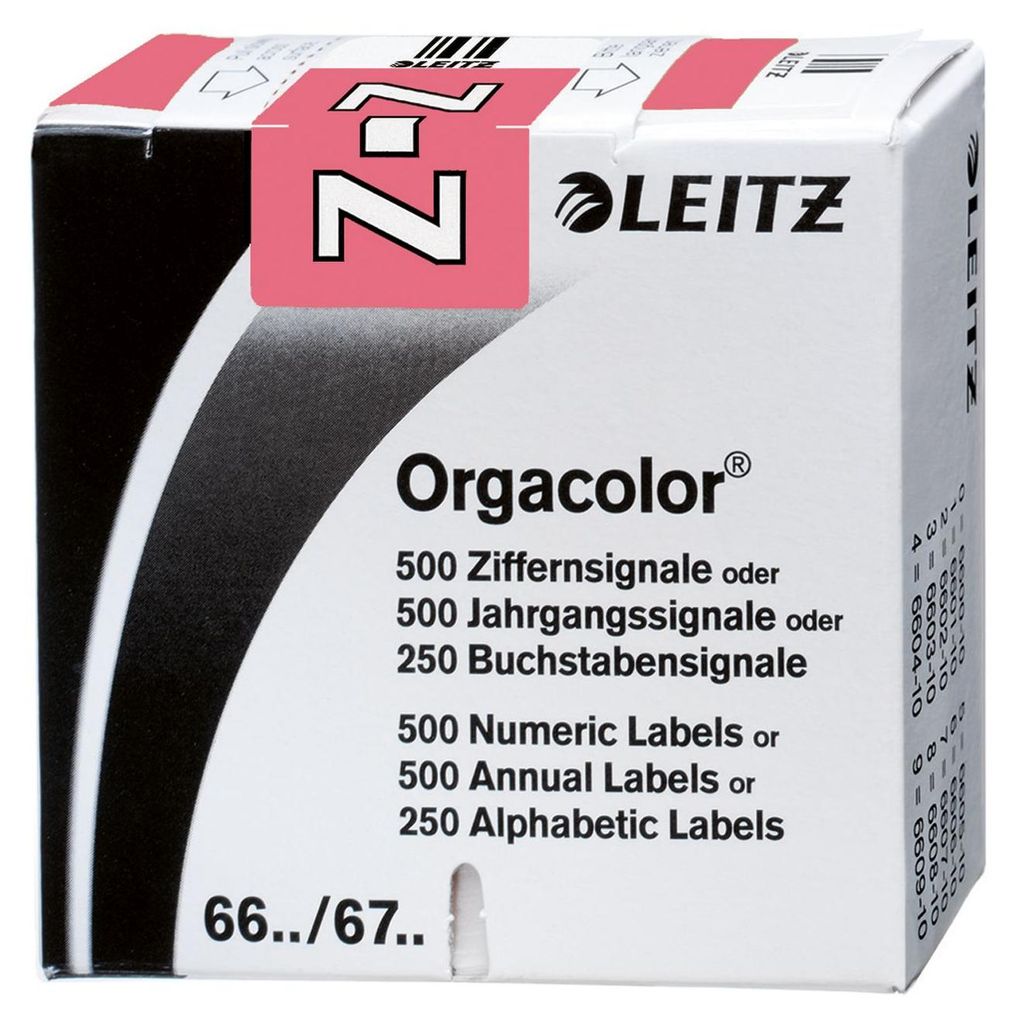LEITZ Buchstabensignal Orgacolor "Z" auf Rolle rosa 250 Stück