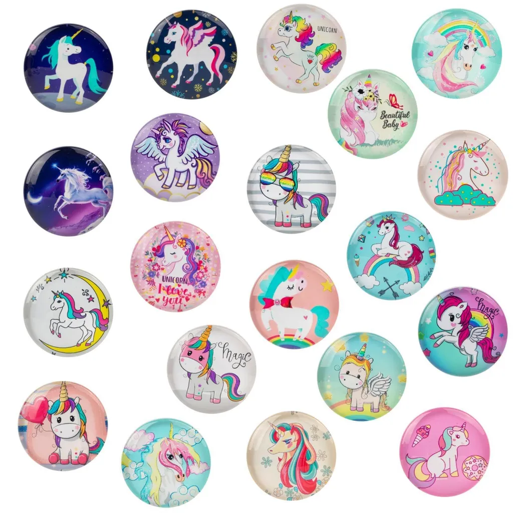 20 Aimants Licorne pour Réfrigérateur et Tableau Blanc Magnétique Enfant