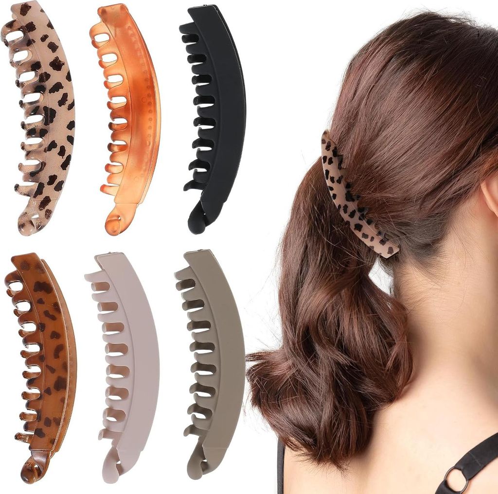 6 Stück Bananenspange Haare, Bunte Bananen Haarspange 13 x Produktbild 