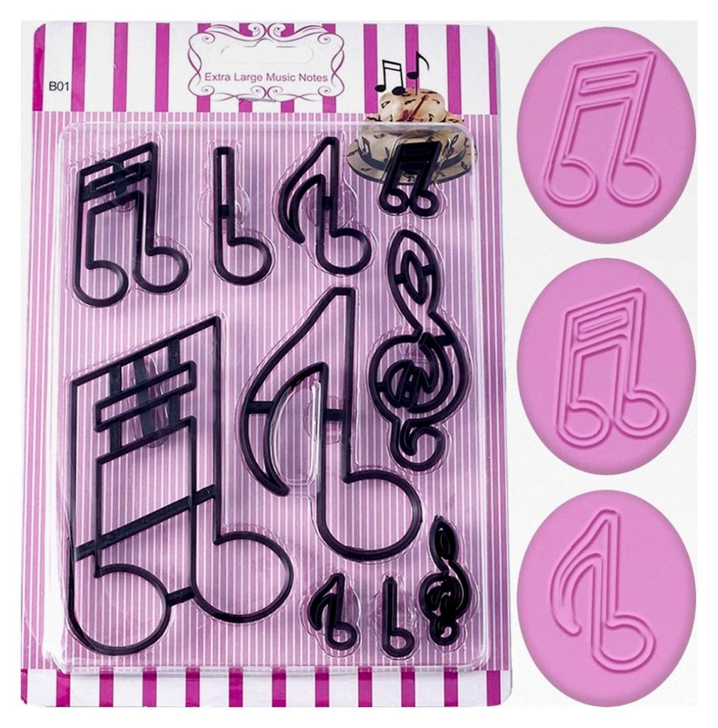 10 Ausstechformen mit Musiknoten aus Kunststoff für Fondant, detaillierte Keksausstecher für verschiedene Anlässe