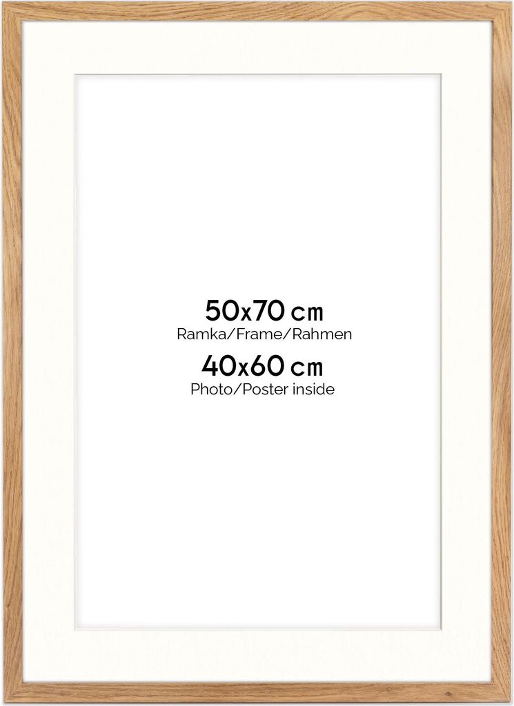 Cadre photo FRAMAI® 50 x 70 cm couleur chêne – avec Image du produit 