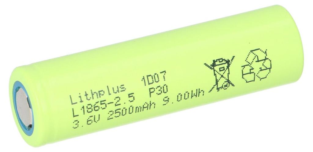 Li-ion batéria TerraE INR 18650 25P – 3,6 V, 2500 mAh, 20 A Obrázok produktu 