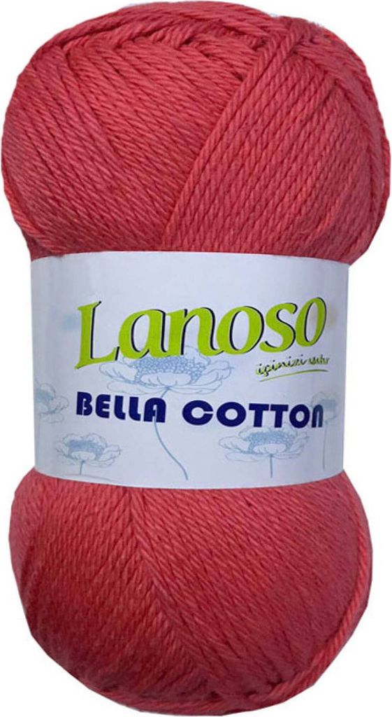 100g Strickgarn Lanoso Bella Baumwolle Baumwollgarn Wolle Häkelgarn Strick-Wolle , Farbe:938 himbeerrot