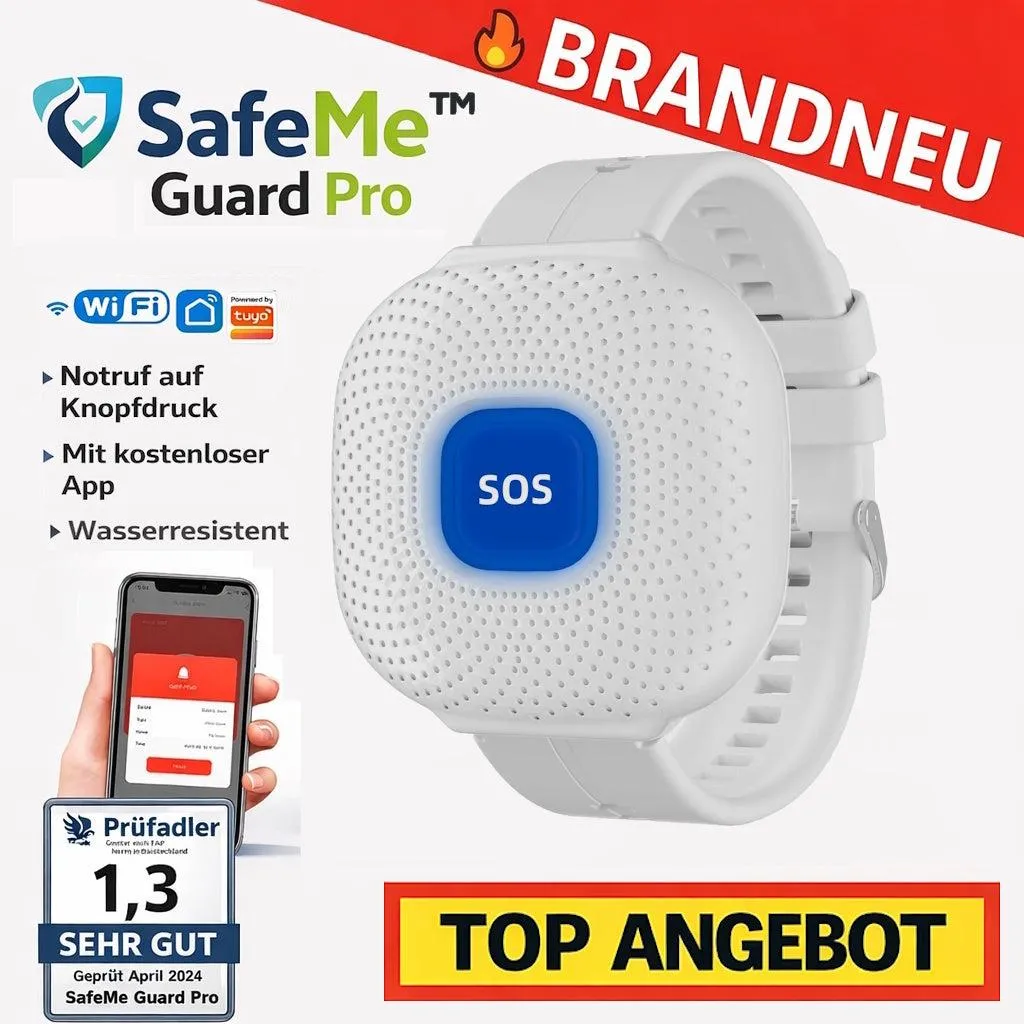 Bracelet d'urgence SafeMe™ Guard Pro avec Alarme SOS WiFi Blanc