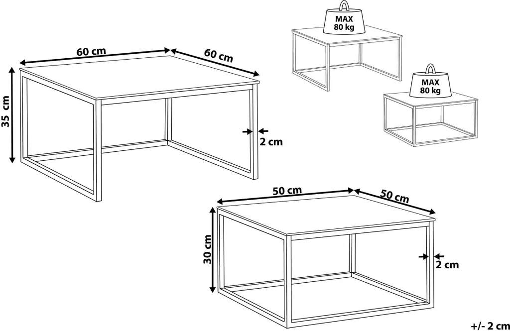 Table basse effet marbre blanc et argent Brea avec structure robuste - 3