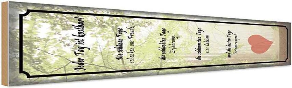 vianmo Holzschild 10x46 cm jeder Tag ist kostbar Herz Spruch Zitat