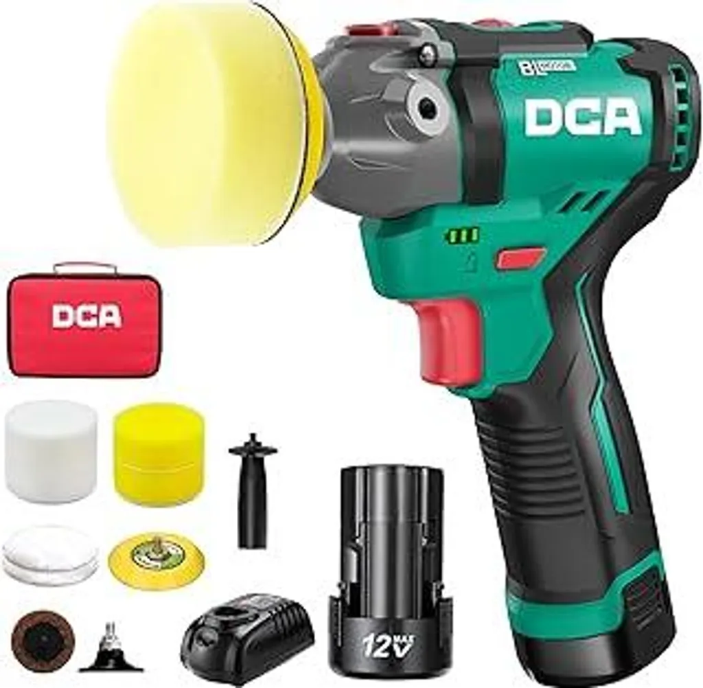 Lucidatrice Batteria 12V DCA - Mini Levigatrice Auto Professionale 75mm