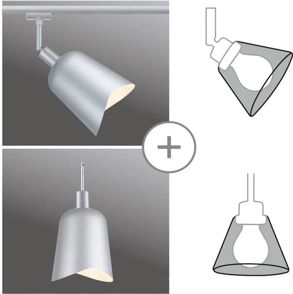 Abat-jour pour spot URail DecoSystems en verre blanc et chrome 144mm