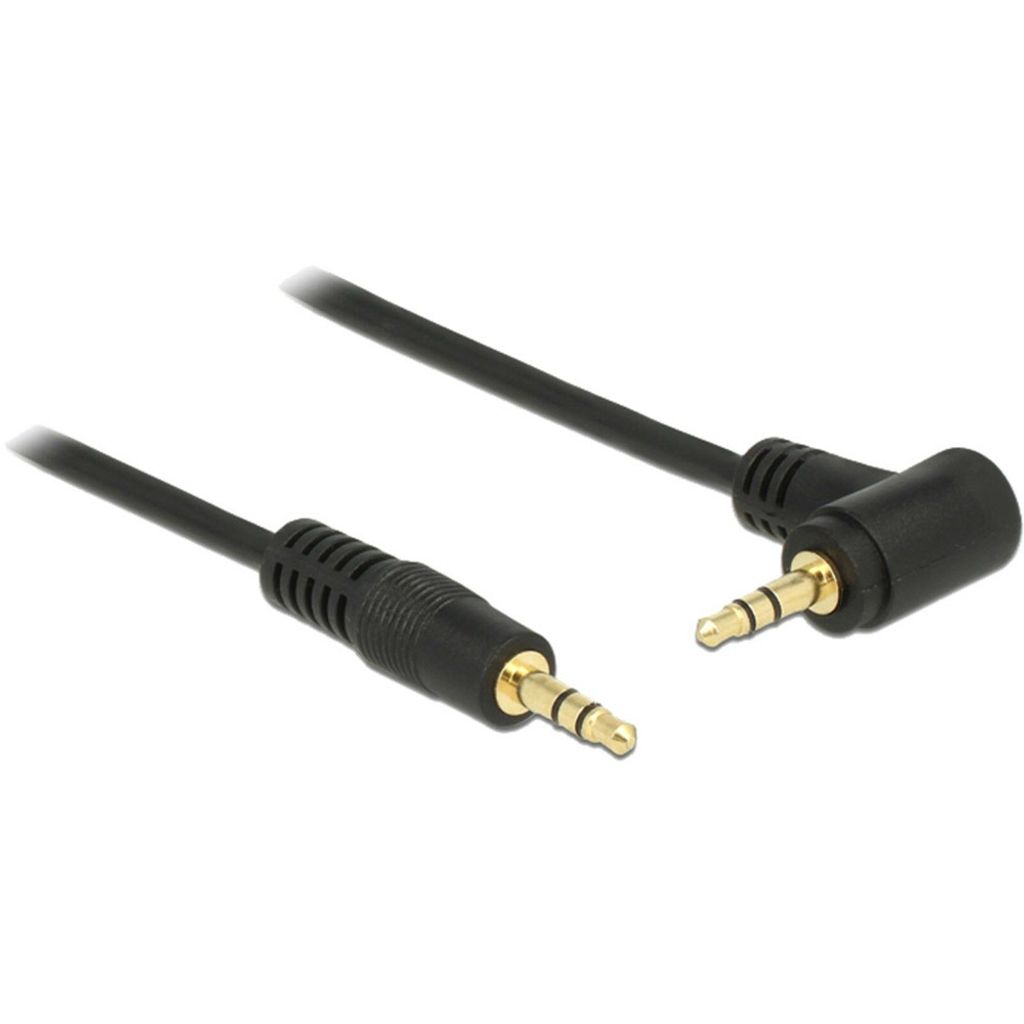 Delock - Audiokabel - mini-phone stereo 3.5 mm männlich zu mini-phone stereo 3.5 mm männlich - 3 m - Schwarz - gewinkelter Stecker