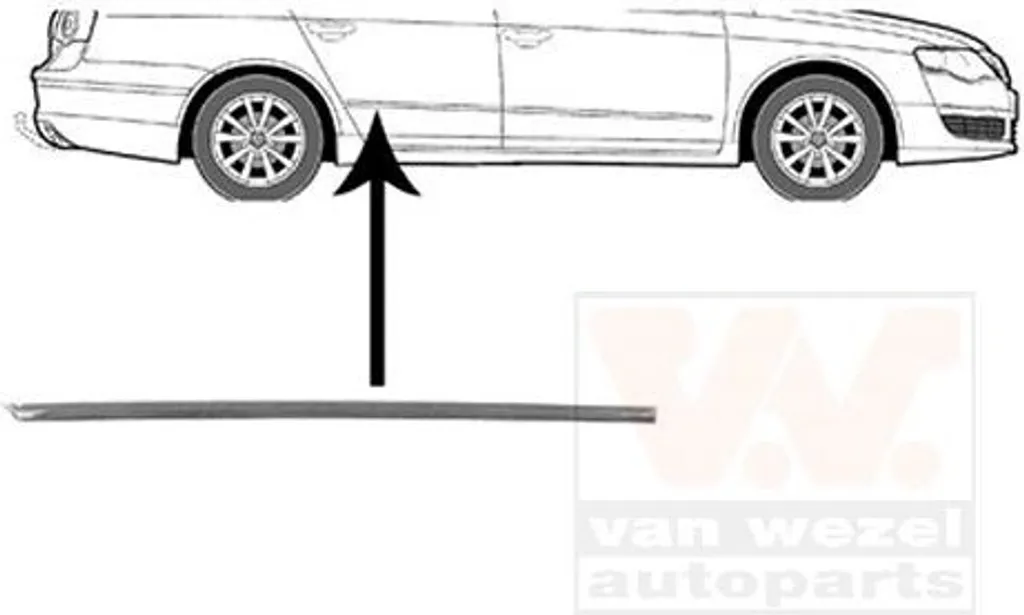 Remplacez votre moulure de porte droite abîmée sur VW Passat B6 - 5839406