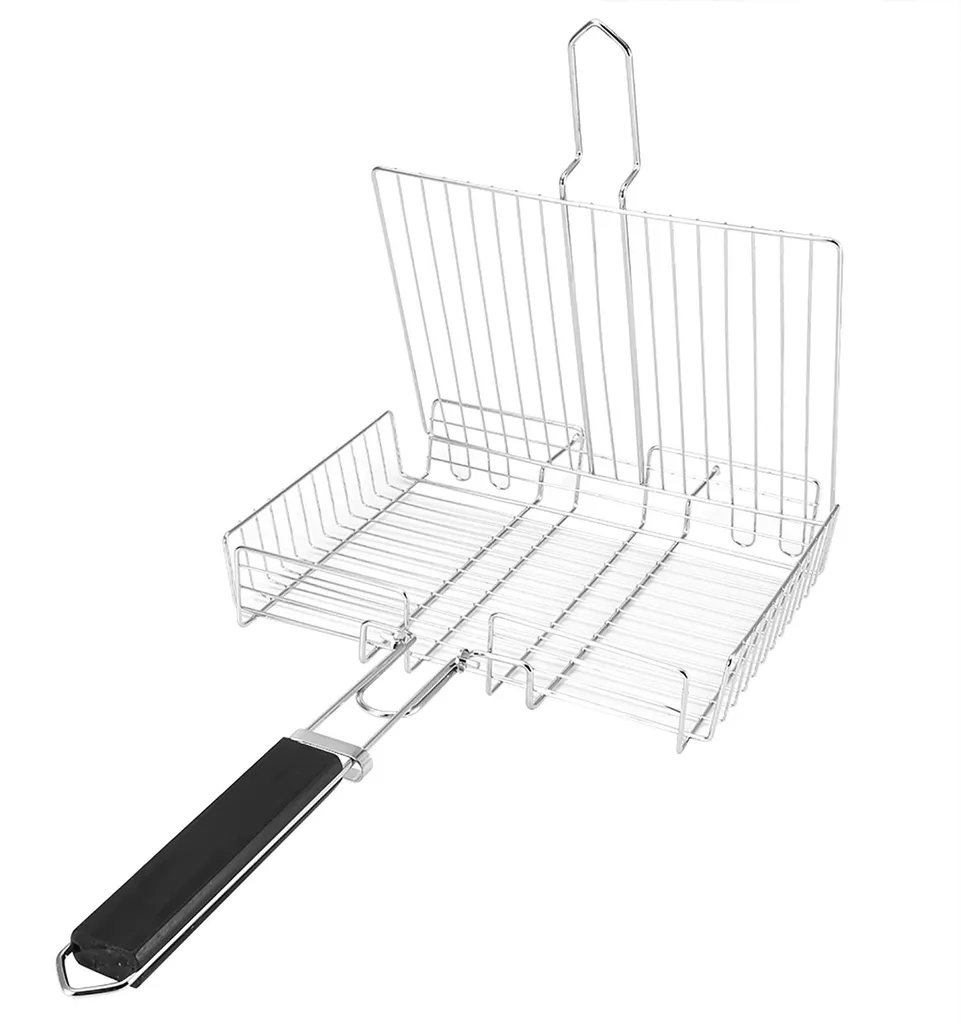 Grille de barbecue anti-chute pour poulet et poisson au grill manuel