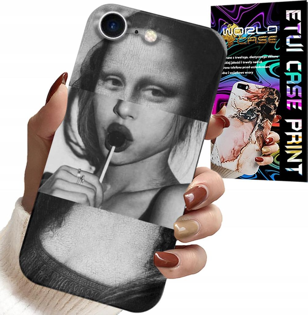 Etui Für Iphone Se / Se2 - Mona Lisa Mit Lollipop Fashion Designs Etui