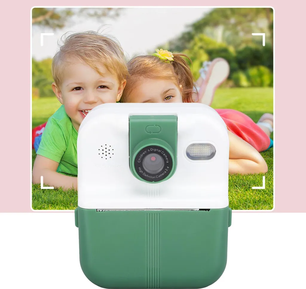 Appareil photo instantané enfant écran IPS 2,4'' selfie 1080P - Vert - 4