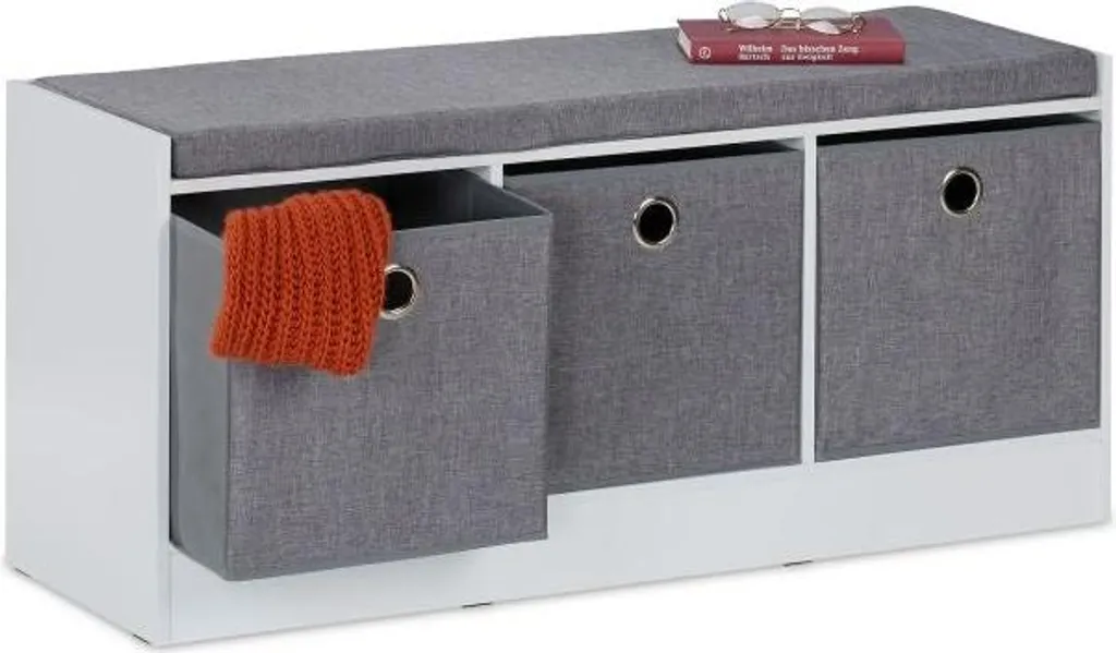 Banc de rangement rembourré : fini le désordre avec ses 3 compartiments spacieux