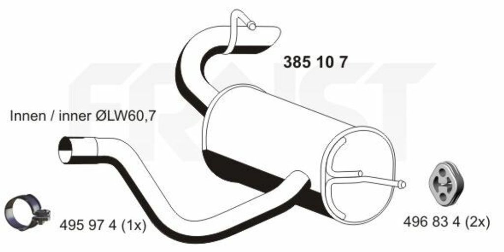 ERNST 385107 Endschalldämpfer passend für MERCEDES-BENZ VIANO (W639) Auspuff