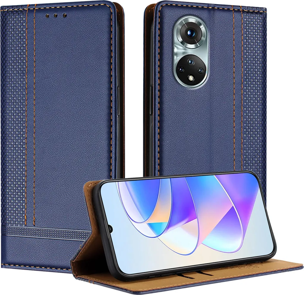 Cover a Libro Honor 50 Huawei Nova 9 Pelle Blu Antiurto Funzione Stand