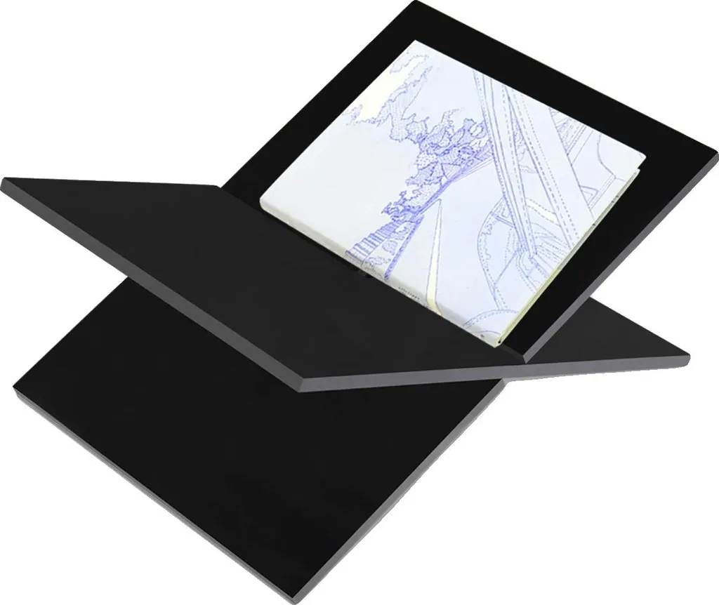 Supporto per libri in acrilico, angolo regolabile di 135°, design a forma di X, dimensioni 10 x 8 x 5 pollici, peso 1,2 libbre, compatibile con vari formati di libri