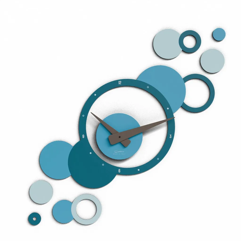 Giallobus Bubbles Geotime en bois MDF 01B_Reel - Horloge murale design