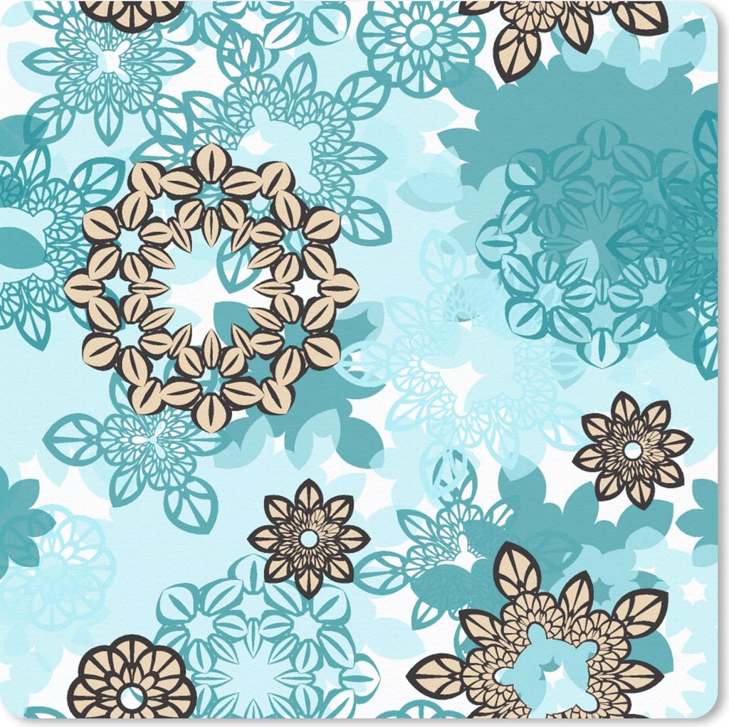 MuchoWow Mauspad Mousepad Teenager - Mandala - Muster 20x20 cm - Mousepads - Maus Mat - Pad - Mausunterlage - Desk Mat - Bureauartikeln