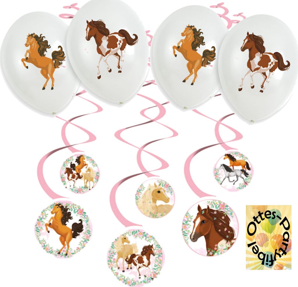 Pferdeparty Beautiful Horses Dekoset 1 - Dekospiralen und Luftballons