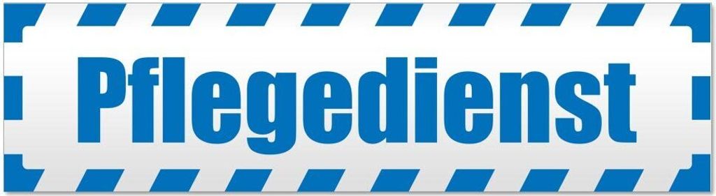 Kiwistar Pflegedienst gestreift Magnetschild Schild magnetisch - 20cm Blau - Magnetfolie für Auto PKW Kfz