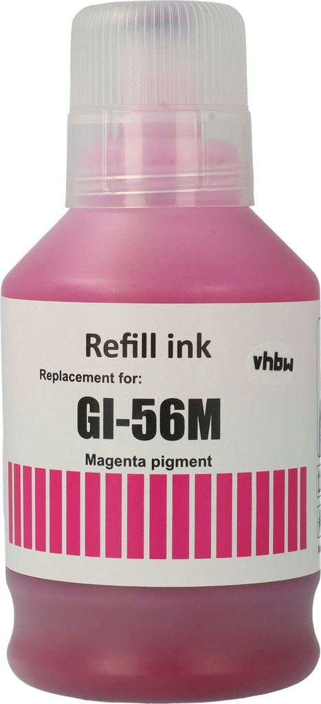 vhbw Nachfülltinte Ersatz für Canon 4431C001, GI-56M für Drucker - Refilltinte Magenta, Pigmentiert, 135ml