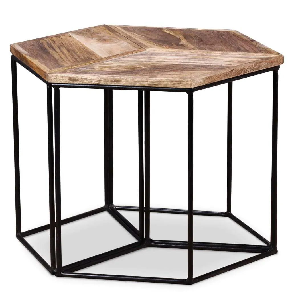 Tavolino Basso in Mango Massello 56x48x40 cm | Arredo Naturale