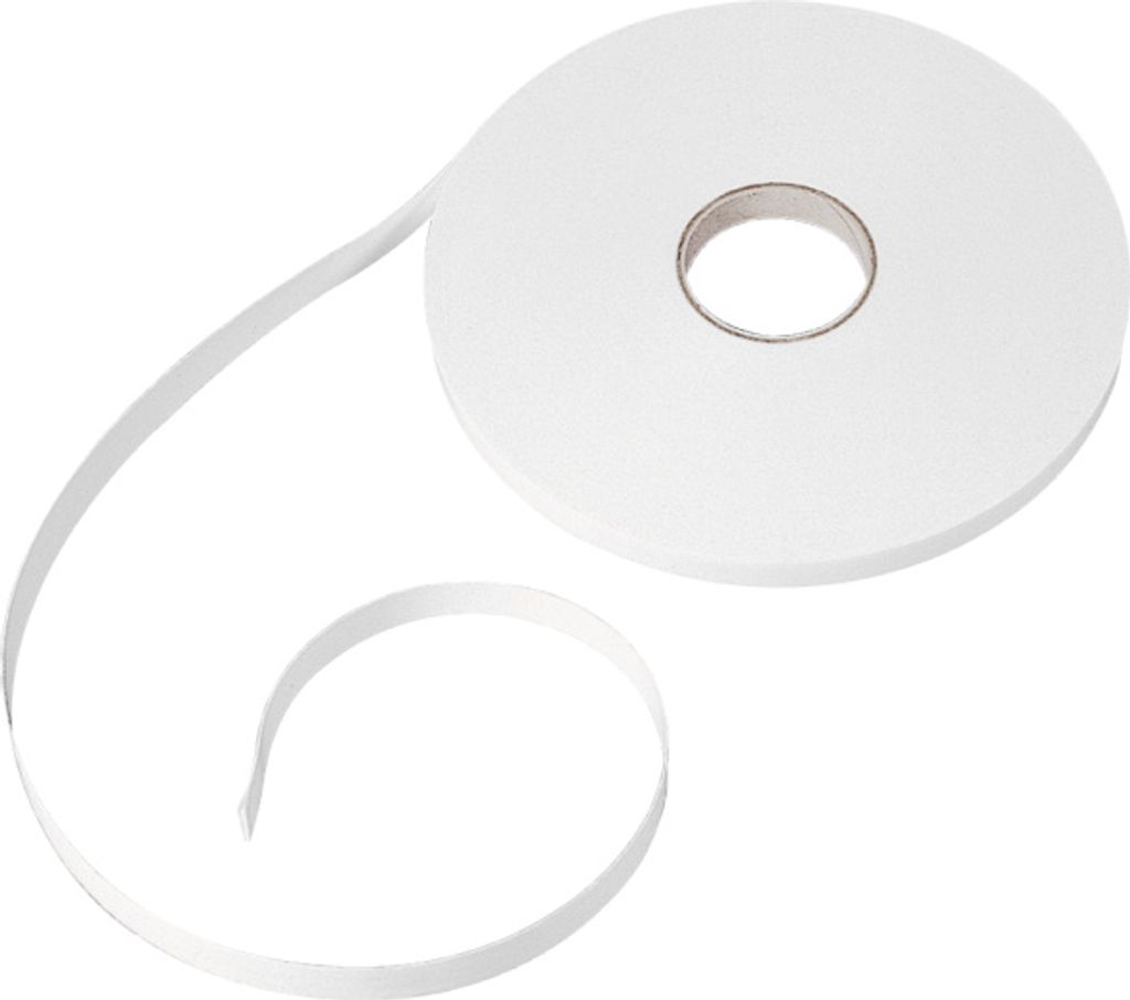 Doppels. PE-Schaumstoff-Klebeband weiß, Kleber Synthese-Kautschuk, 19 mm x 66 m
