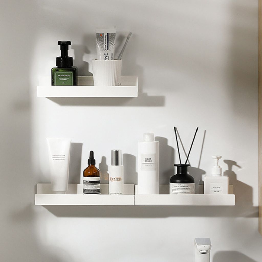 Wandregal Ohne Bohren Schweberegal Weiss 27cm 3er Pack für Büro Bad Küche Schlafzimmer Hängeregal Küchenregal Wall Shelf