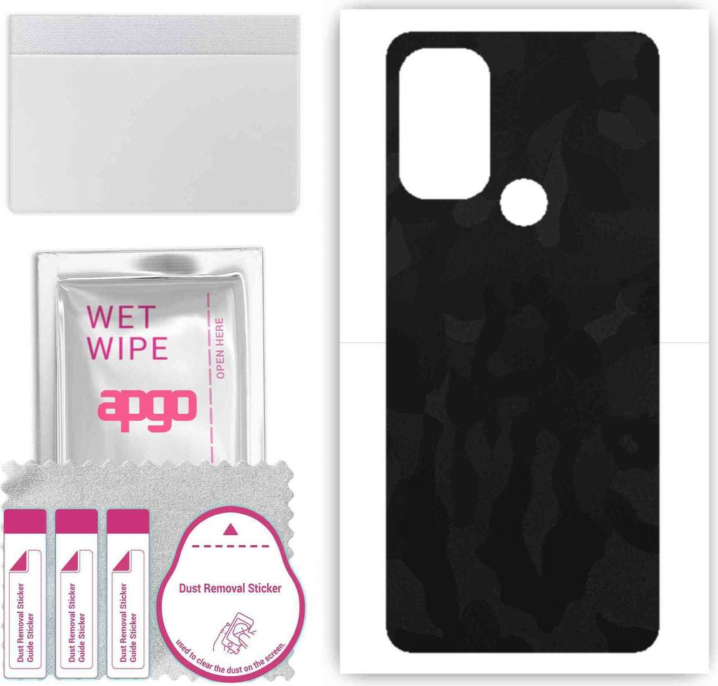 apgo Rückseite Schutzfolie, Skin, kompatibel mit Motorola Moto G60s, Hinten Displayschutzfolie aus Vinylfolie, kratzfest, einfache Montage - Schwa...