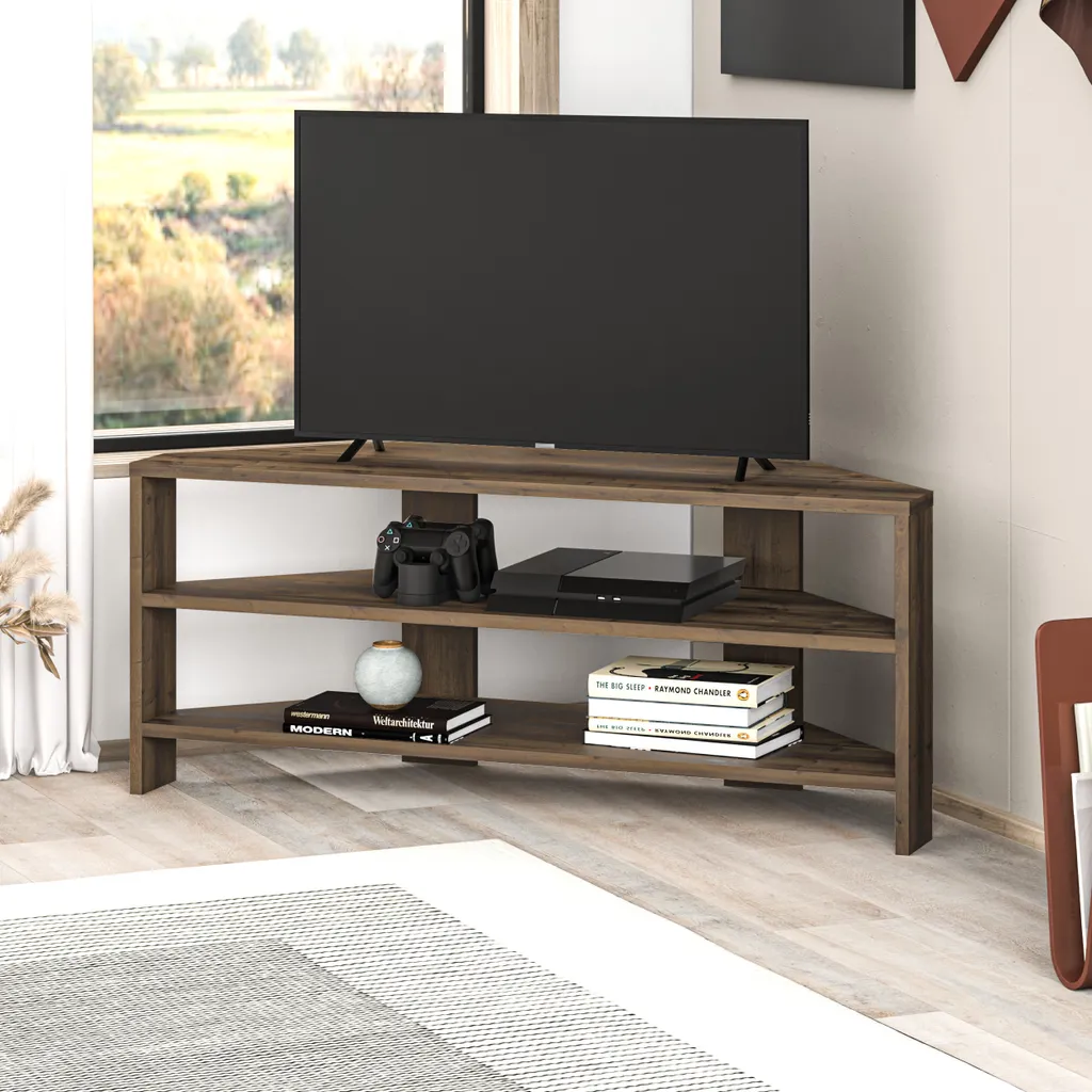 Mobile TV Angolare Moderno Decortie Thales Dark Oak 110cm - 3