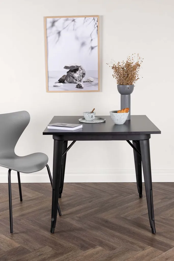 Table de salle à manger Tempe noire 80x80cm : la solution gain de place chic - 3