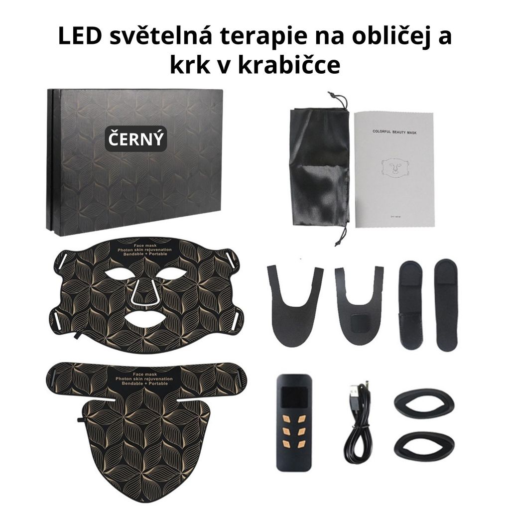 LED světelná terapie maska na obličej a krk – 8 barev Obrázek produktu 