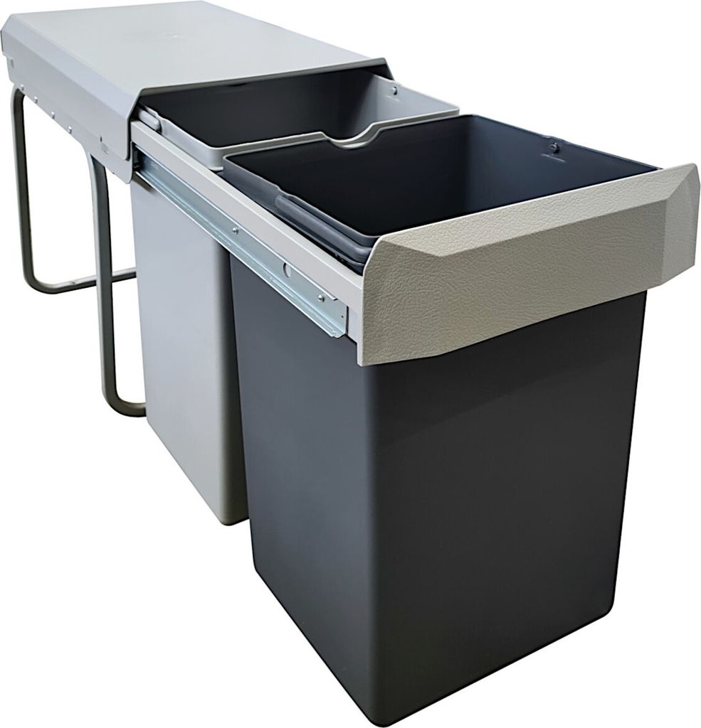 Abfallsammler DOUBBY anthrazit/grau mit Teilauszug 30 Liter Produktbild 