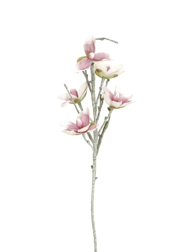 Ramo di Magnolia Artificiale EUROPALMS 100cm Bianco-Rosa | Arredo Realistico