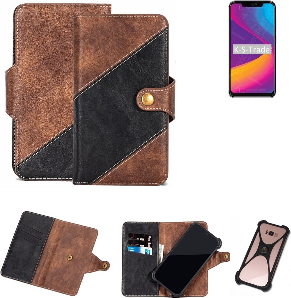 K-S-Trade Handy Hülle Schutz Hülle Schutzhülle Bookstyle Case kompatibel mit Panasonic Eluga X1 Handy Cover Hülle Schutztasche 1x