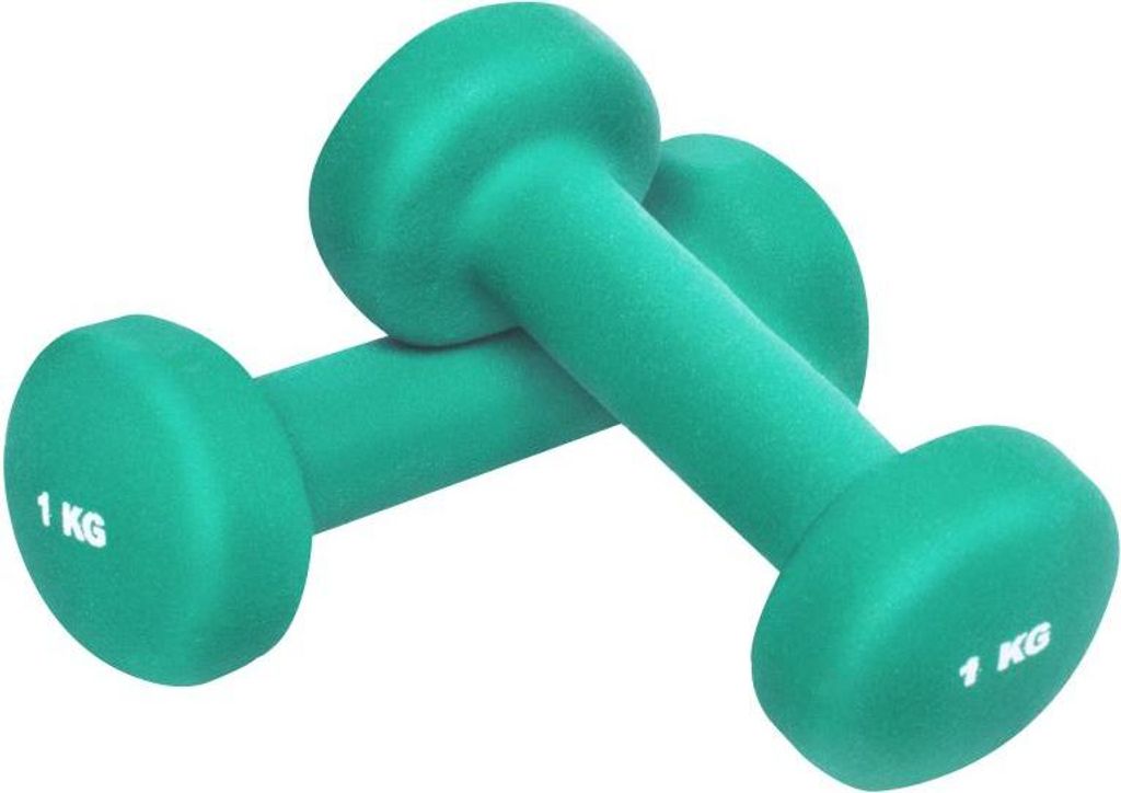 GORILLA SPORTS Neopren Kurzhanteln - 2er Set, 2x1kg, rutschfest - Hanteln, Gewichte, Hantelset, Dumbbells, Gymnastikhanteln, Fitness