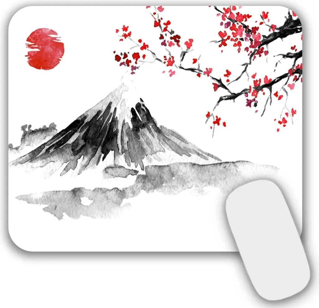 Tapis de souris motif Japonais 24x20cm avec base gomme antidérapante